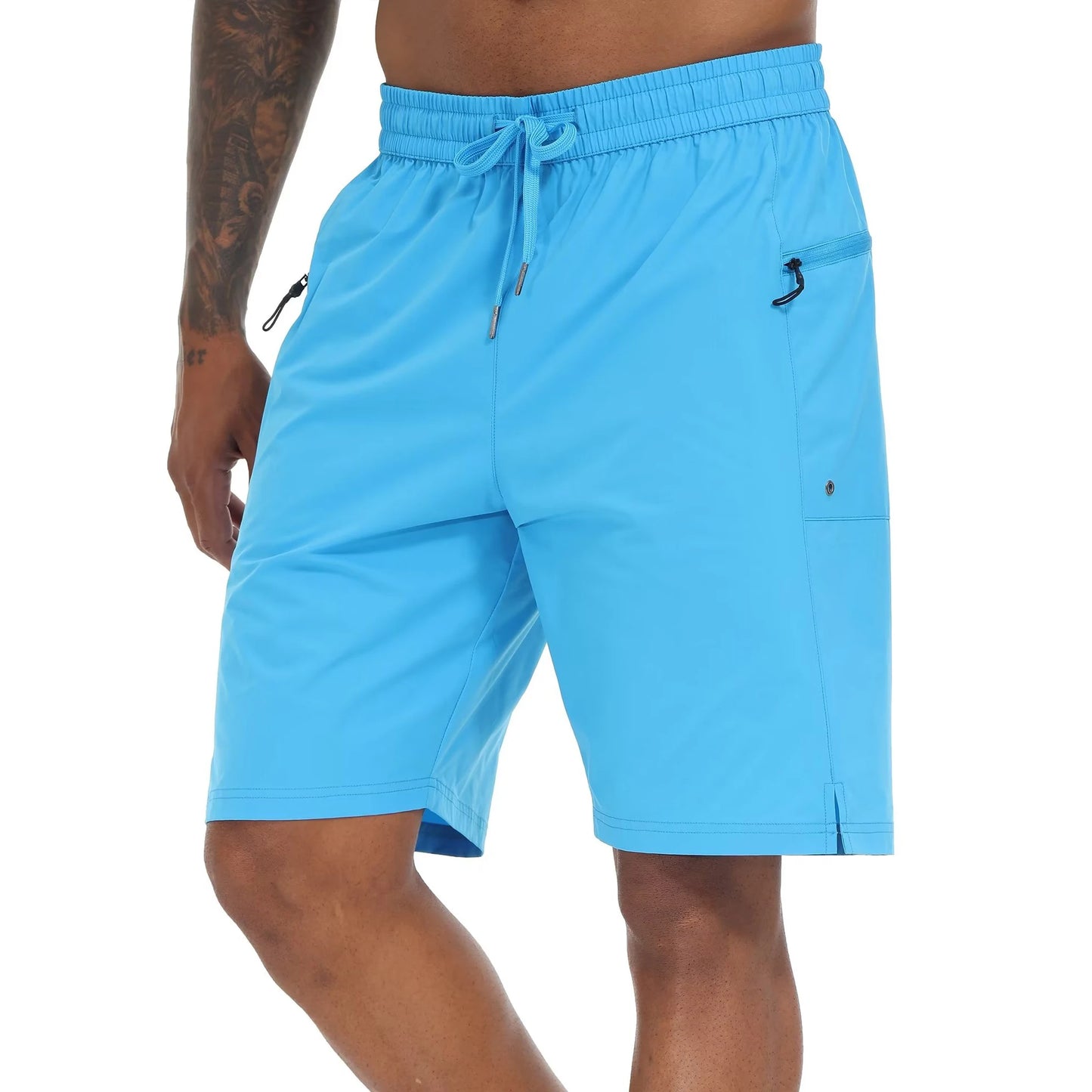 Herren-Badeshorts mit elastischem Bund, Reißverschlusstaschen und Mesh-Futter – schnelltrocknend für den Strand