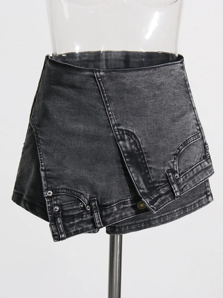 Colorblock-Leoparden-Jeans mit Hohldesign für Damen – High-Waist, gespleißte Taschen und weites Bein