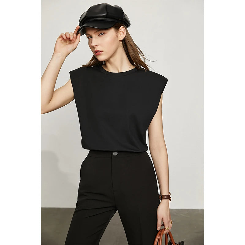 Damen T-Shirt im Retro-Stil mit lockerem Schnitt aus mercerisierter Baumwolle