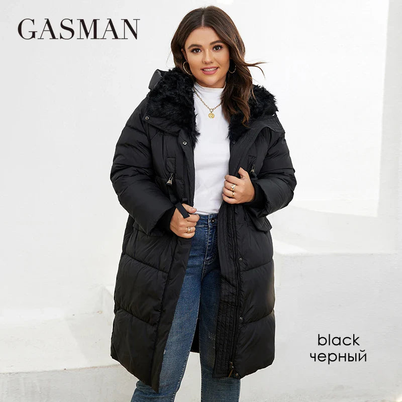 Kurze Damen-Winterjacke mit Pelzkragen und Kapuze – Slim Fit und warm für den Alltag