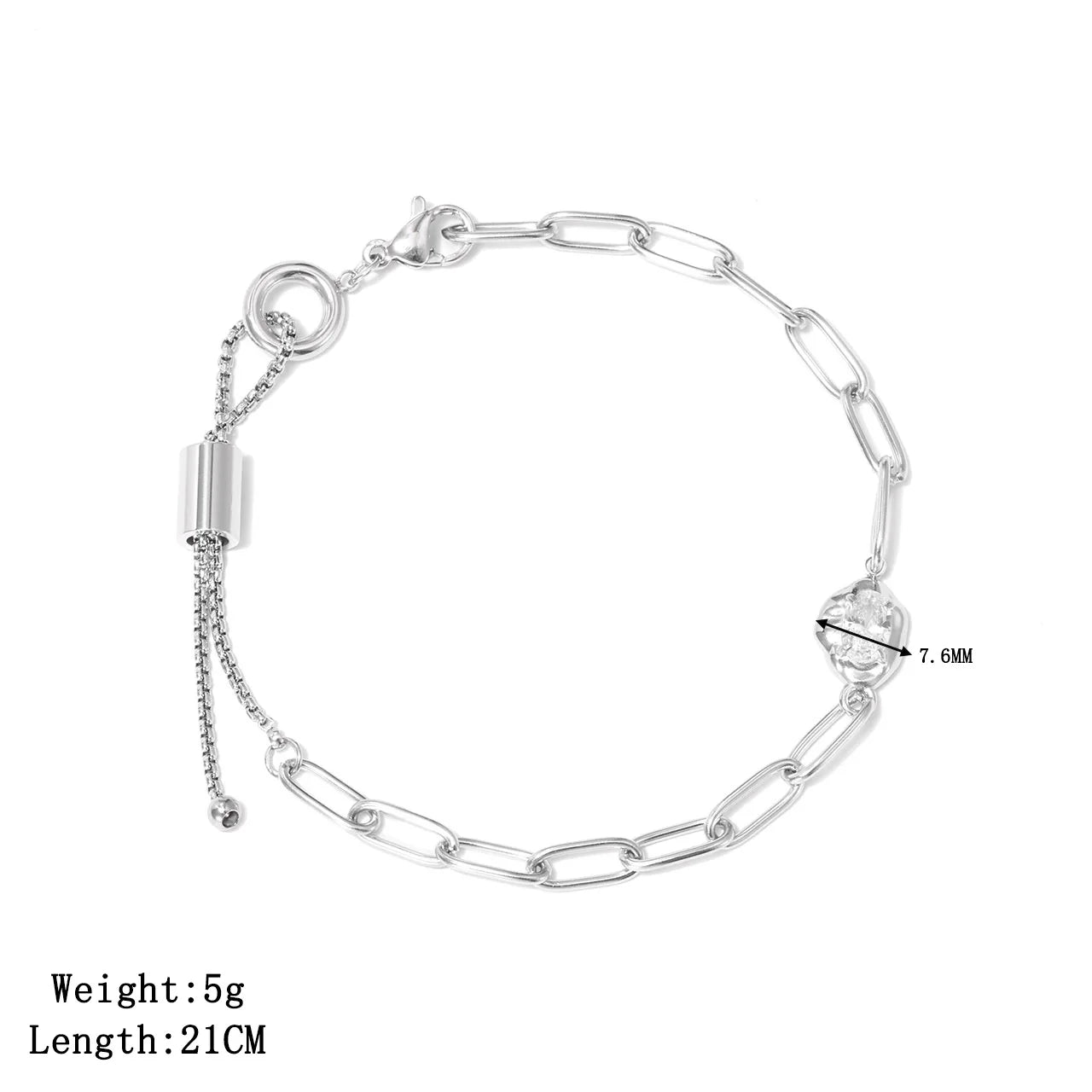 Damen-Kettenarmband mit Zirkonia in Birnenform
