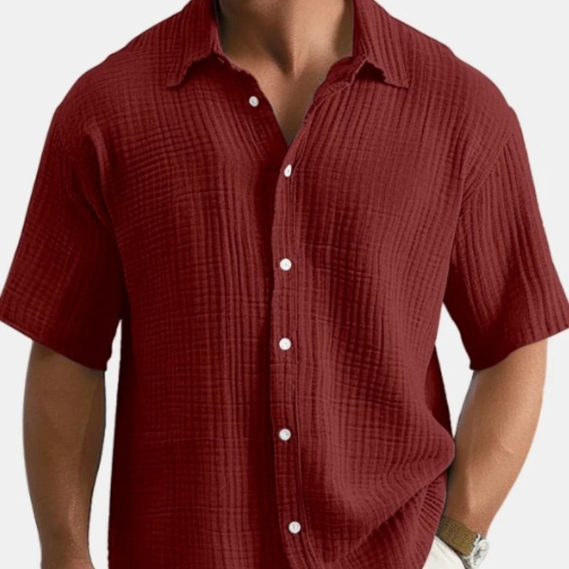 Herren-Sport- und Freizeitshirt aus Baumwoll-Leinen mit Trägern, Brusttasche und Kapuze – Langarm und einfarbig im trendigen Design