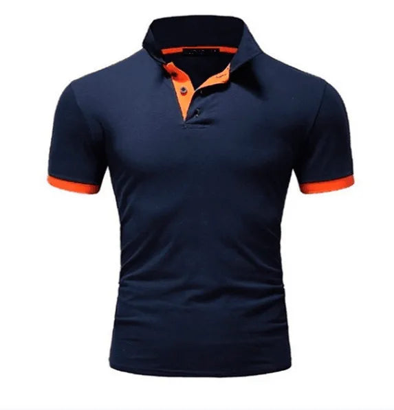 Klassisches Herren-Poloshirt mit amerikanischem Revers, Knopfleiste und langen Ärmeln – ideal für den Herbst
