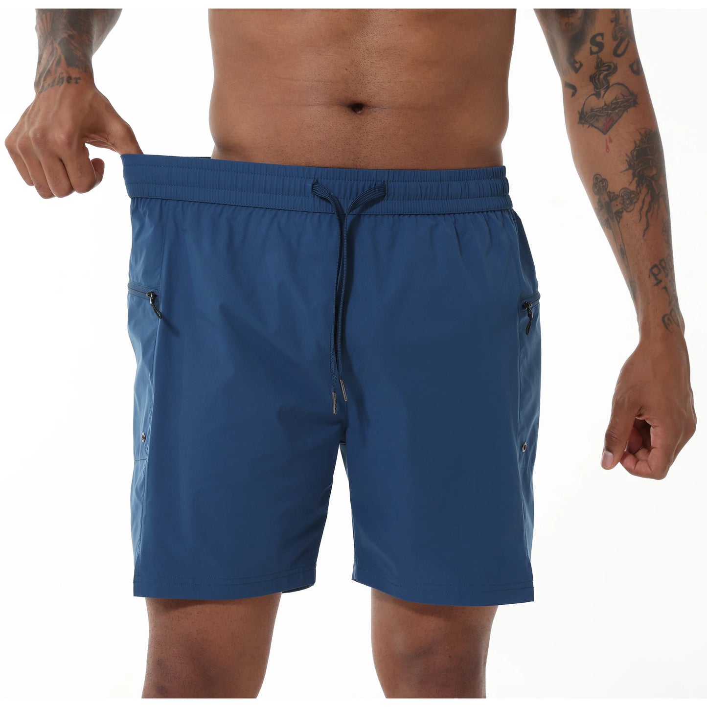 Herren-Badeshorts mit elastischem Bund, Reißverschlusstaschen und Mesh-Futter – schnelltrocknend für den Strand