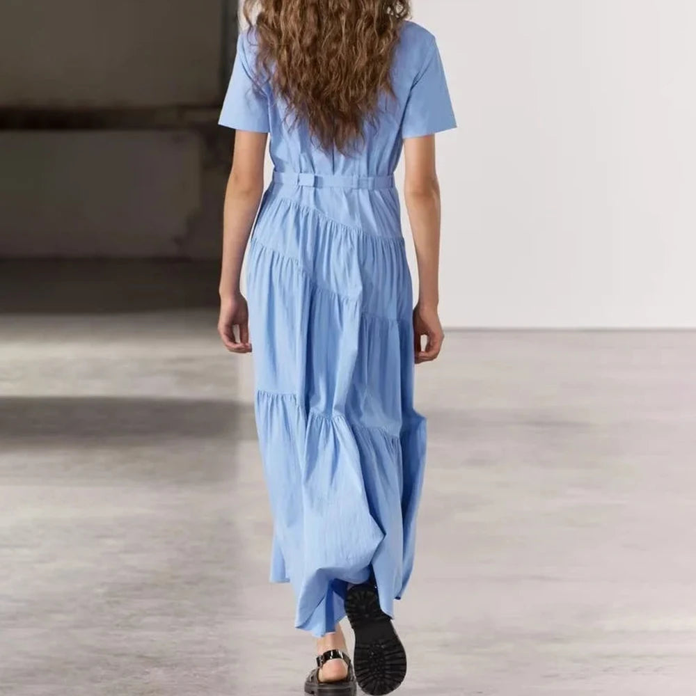 Schulterfreies ärmelloses Patchwork-Kleid mit Hohldesign für Damen – figurbetont und stilvoll