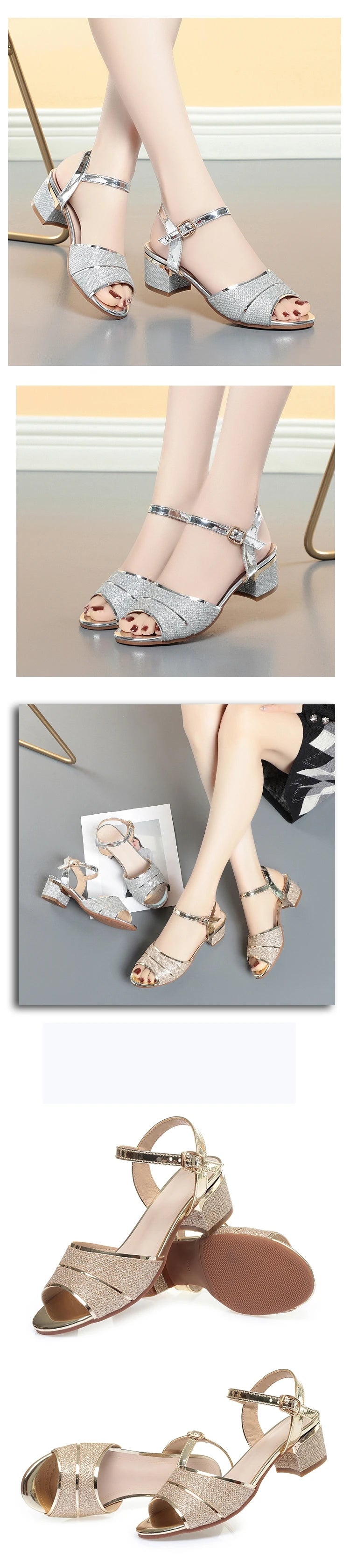 AIYUQI Sandalen Frau Sommer 2025, Neue Große Größe 41 42 43 Offene spitze Römischen Sandalen Frauen Mittlere Ferse Mode sandalen Frau