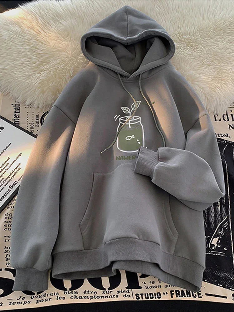 Herren Hoodies mit kawaii Cartoon Grafik im y2k Streetwear Stil