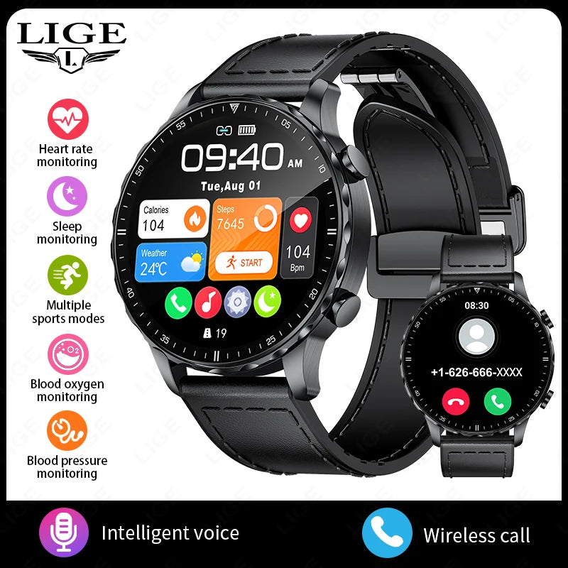 Herren und Damen Smartwatch mit IP68 wasserdichter Funktion und Bluetooth-Anruf