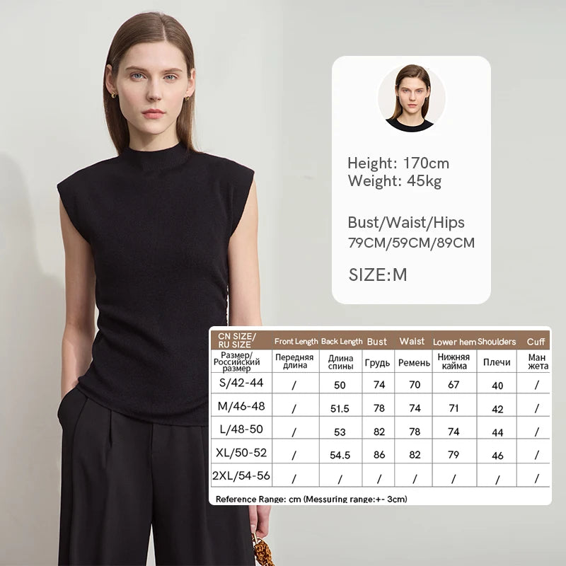 Damen-Halbrollkragen-Pullover Slim Kordelzug Wolle-Mix Sommer
