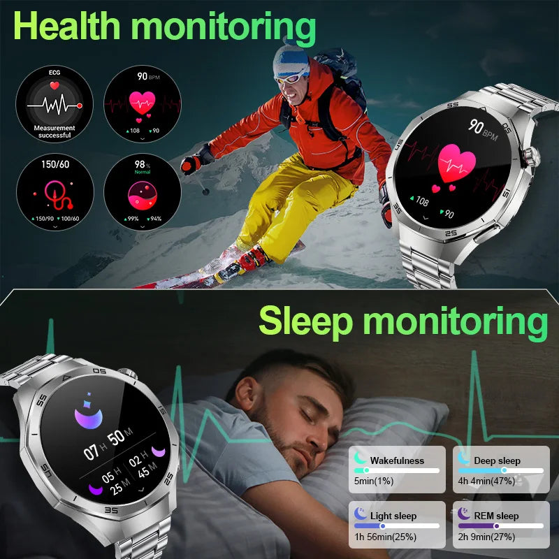 LIGE Smartwatch Outdoor Sport Männer 360*360 HD Display Gesundheit Überwachung Wasserdichte Herzfrequenz BT Anruf Smart Uhr Für Android IOS