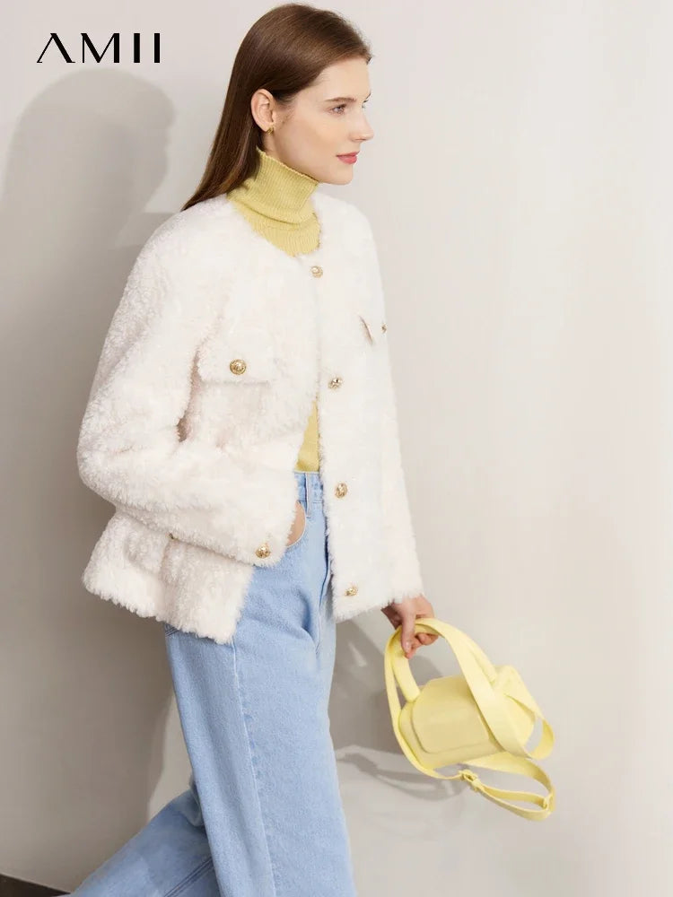 Damen Eleganter Mantel im Französischen Stil mit Taschen und Knöpfen