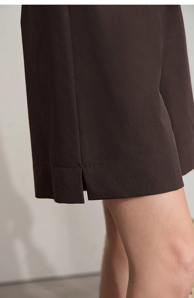Damen Shorts im minimalistischen Stil mit elastischem Bund und weitem Bein