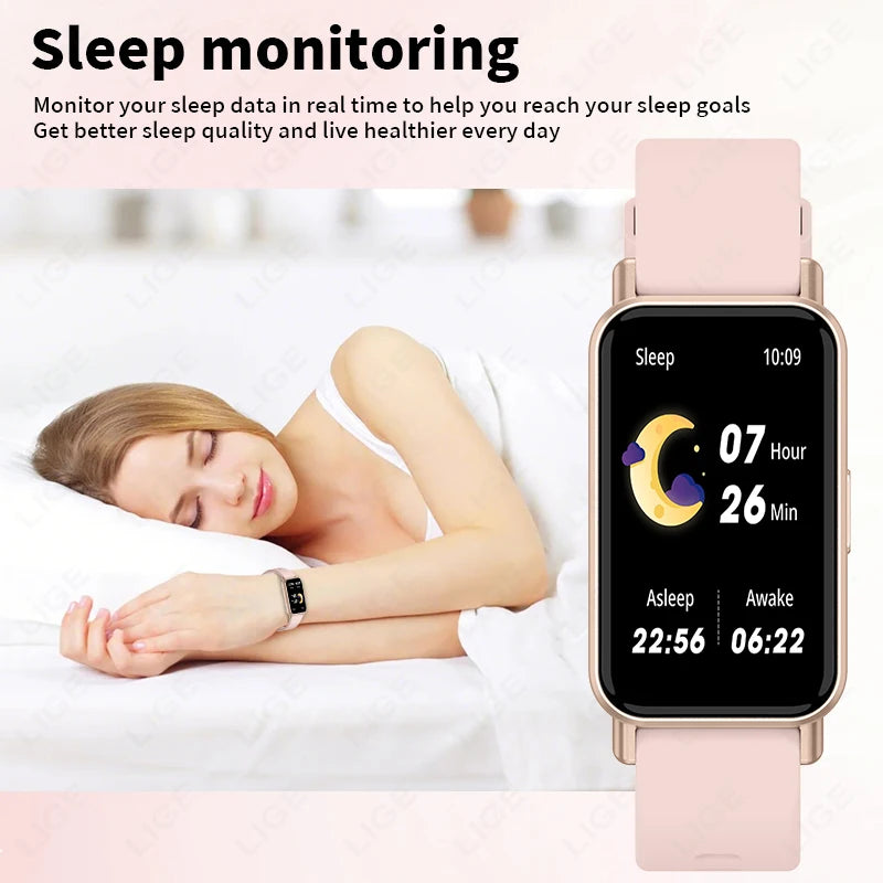 LIGE 2025 Neue Smart Band Frauen 1,45 "Display BT Anruf Herzfrequenz Kalorien Smart Uhr Wasserdicht 100 + Sport Armband damen Geschenk