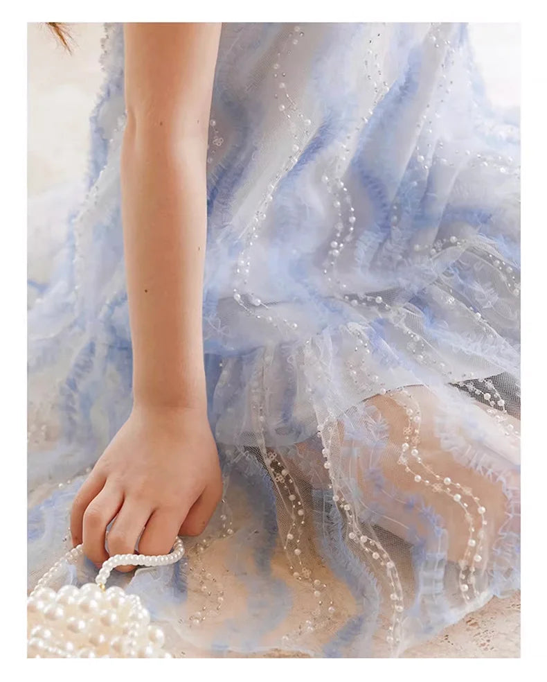 Ärmelloses Prinzessinnen-Kleid für Mädchen im chinesischen Kawaii-Stil – ideal als Blumenmädchenkleid oder für den täglichen Gebrauch