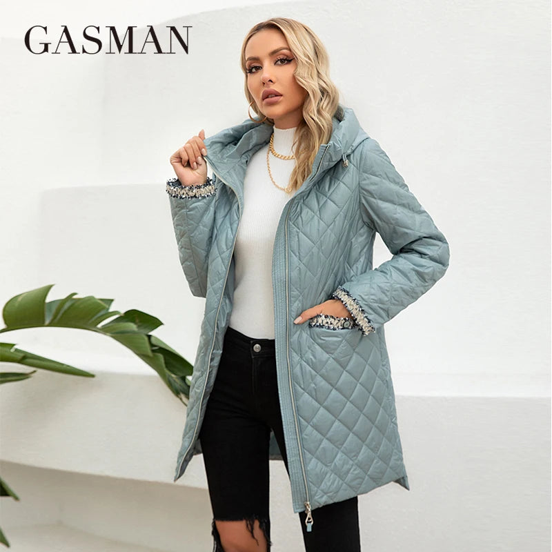 Lange Damen-Winterjacke mit Reißverschlusstaschen und Gürtel – Hochwertiger Parka für kalte Tage