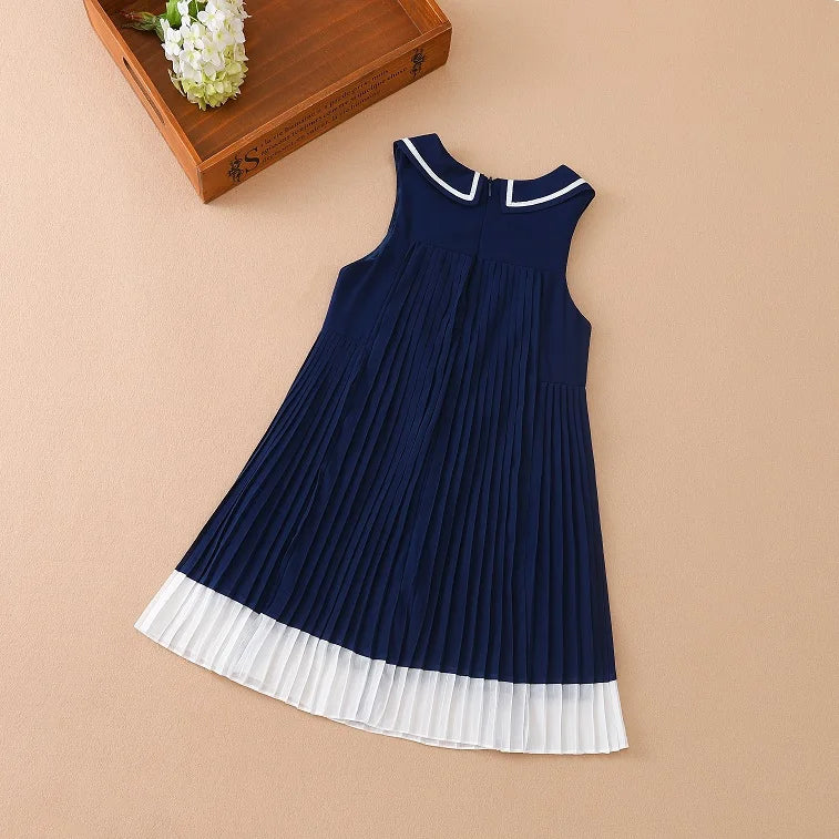 Mädchen Kleider Ärmellose Sommer Chiffon Plissee Kleidung Kinder Kleider Baby Mädchen Einteiliges Kleid