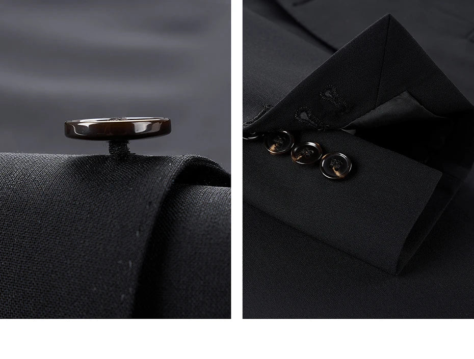 Herrenanzug aus 100% Wolle in tiefem Blau, doppelt geknöpft – ideal für Hochzeit, Dinnerparty oder den täglichen eleganten Auftritt.
