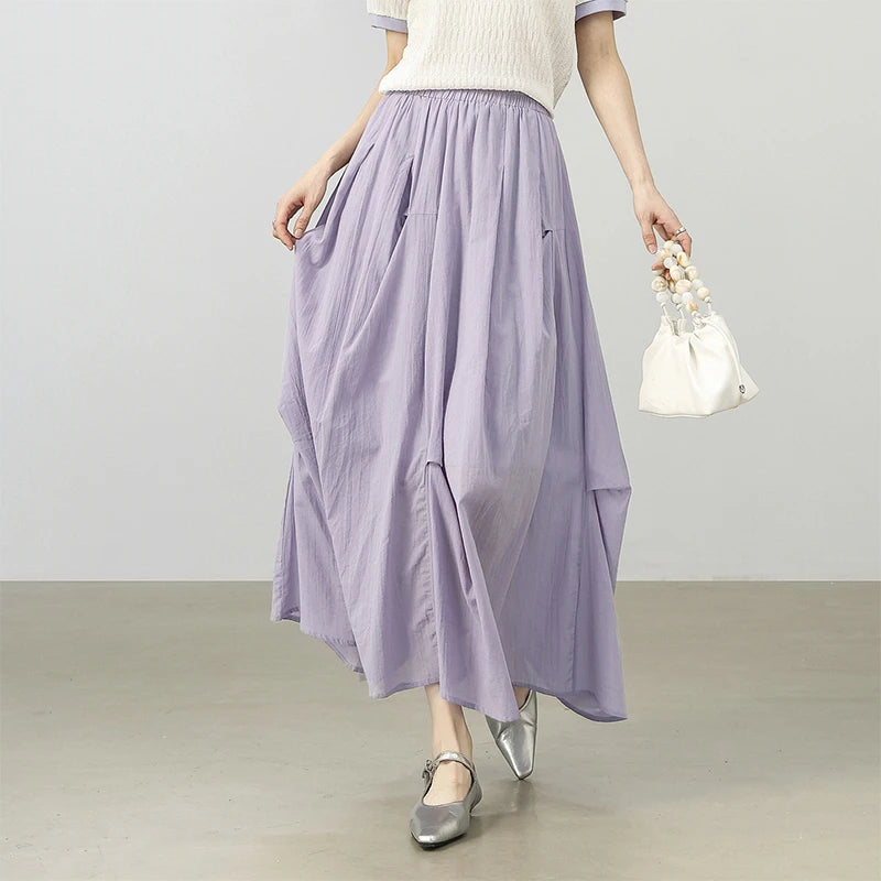 Damen Midirock im eleganten A-Linie Stil mit Falten für den Sommer