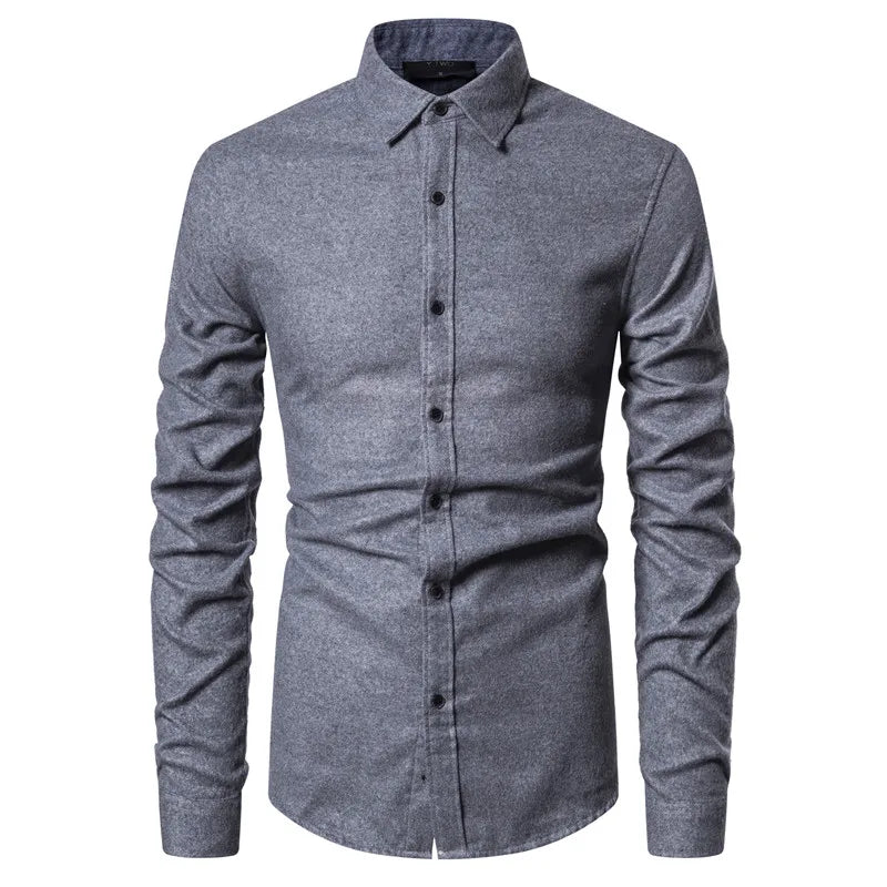 Herren Langarm Hohe qualität Designer Shirt Front Patch Brust Tasche Schlanke Taste-down Kragen Dicke Arbeit Shirts männer Kleidung