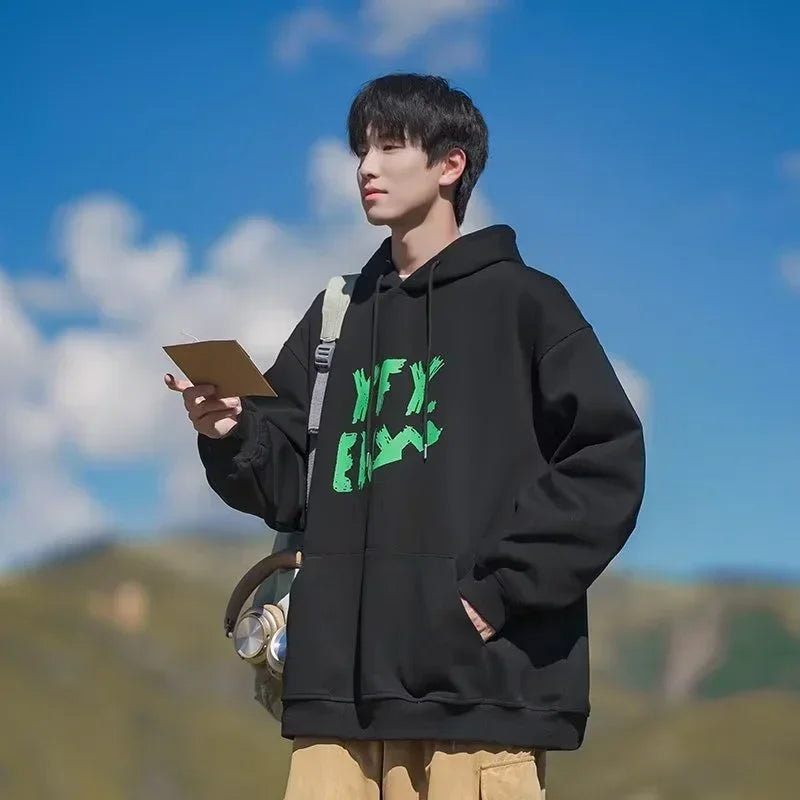 Herren Hoodie im Y2K-Style mit übergroßer Passform und Kapuze
