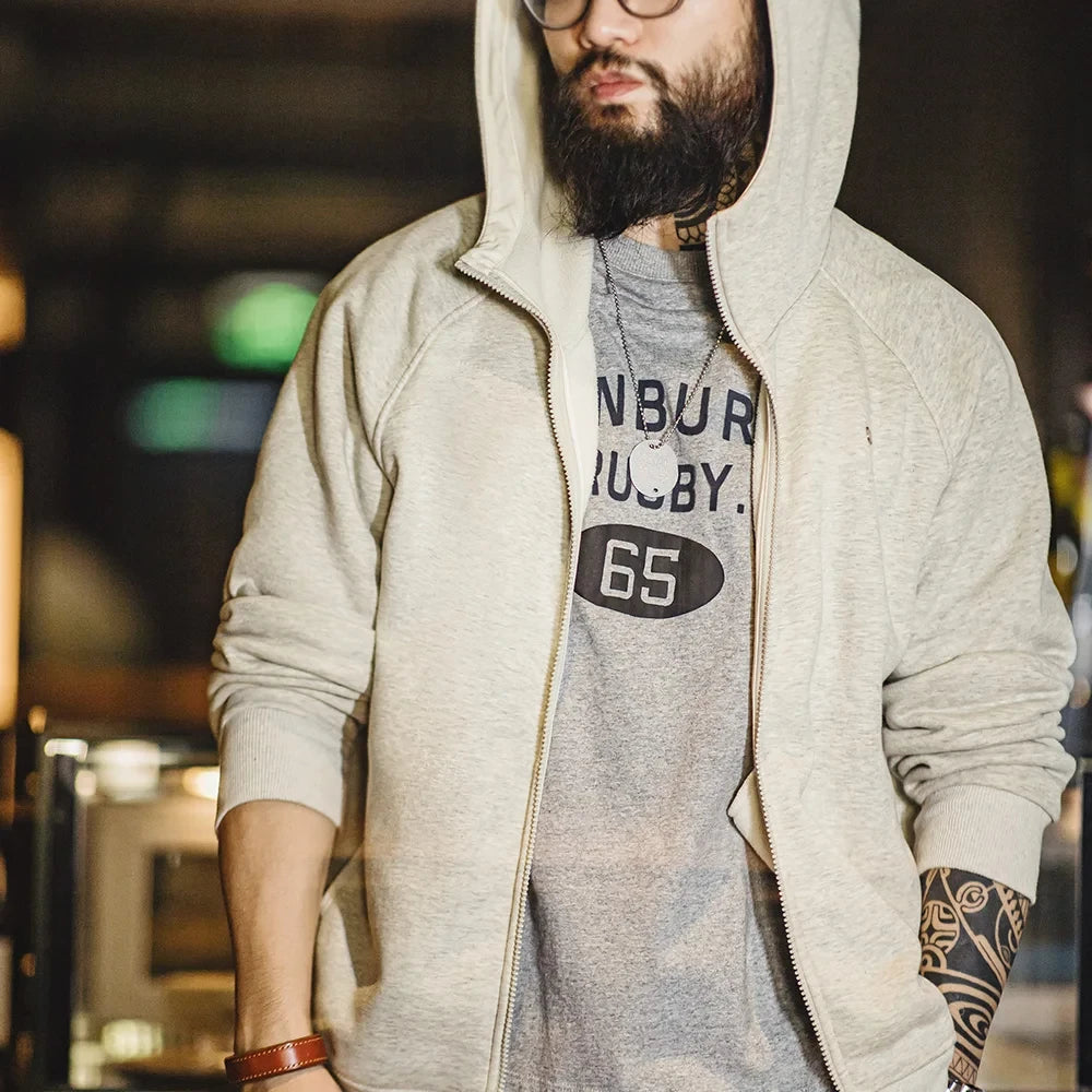 Herren Sportjacke in Grau Polar Fleece Verdickt Warme Sportjacke Reißverschluss