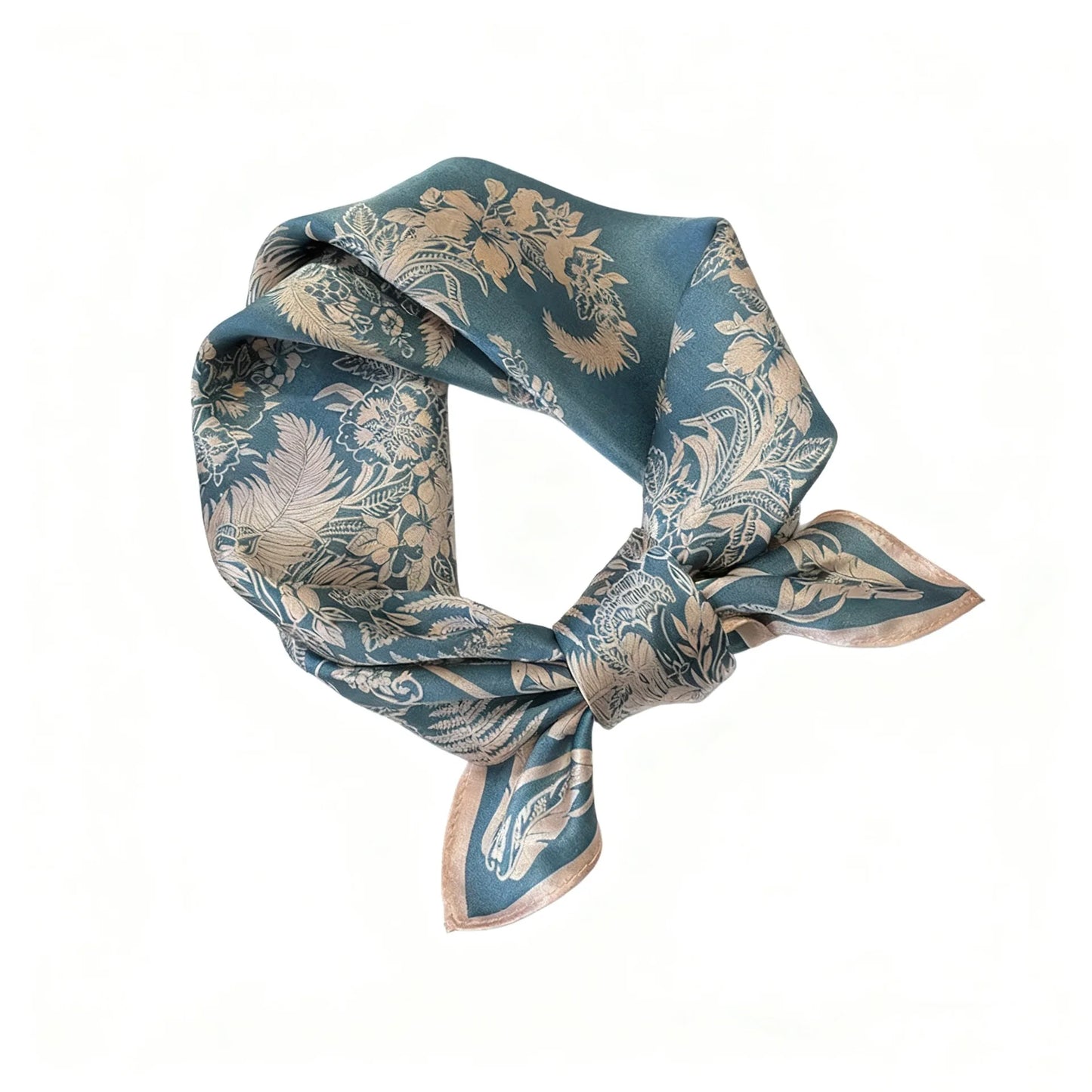 Damen Seidenschal quadratisch einfarbig Halstuch Bandana Foulard Frühling Sommer B