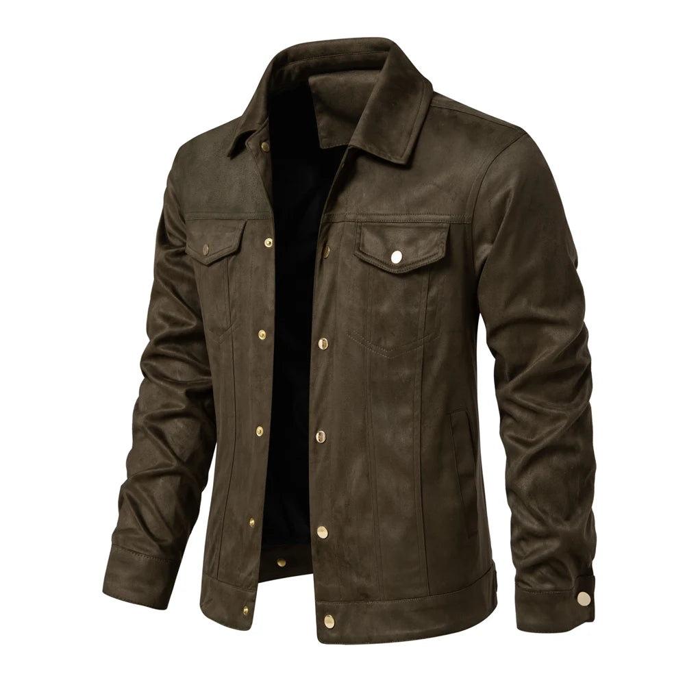 Herbst Winter Wildleder Lederjacke