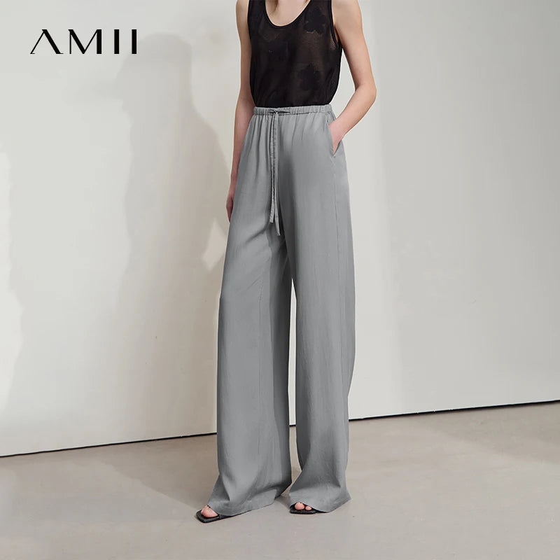 Minimalistische Damen-Jeans mit weitem Bein und geradem Schnitt aus Baumwolle – ideal für den Sommer