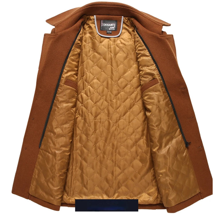 Langer Mantel aus Wollmix für Herren – Unifarben & warm