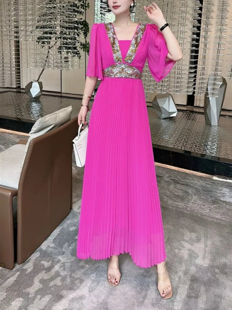 Elegantes Mini-Kleid für Damen mit halbem Stehkragen, langen Ärmeln und 3D-Blumen-Patchwork-Design – figurbetont und stilvoll.