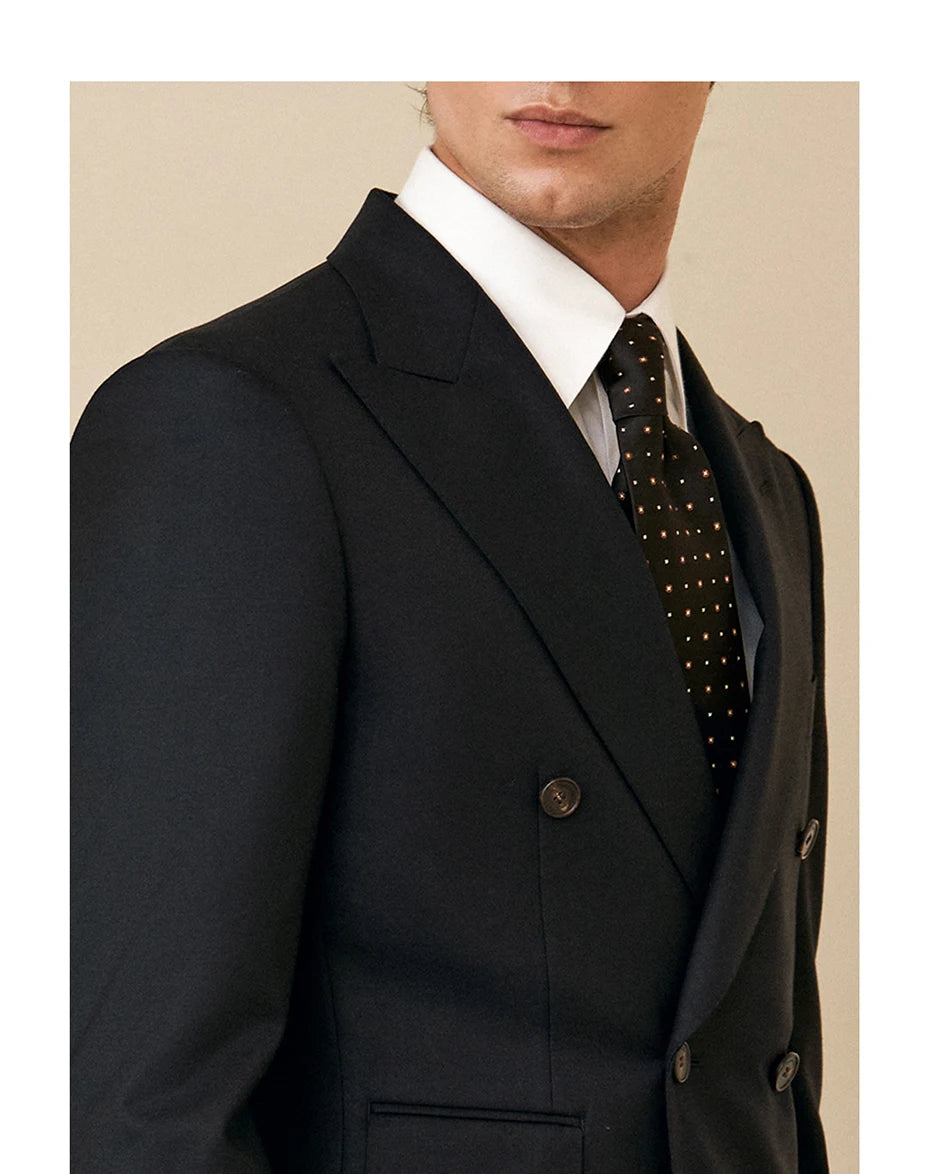 Herrenanzug aus 100% Wolle, doppelt geknöpft, in Grau – Slim Fit Sakko, Weste und Hose für Hochzeiten und festliche Anlässe, auch in großen Größen erhältlich.