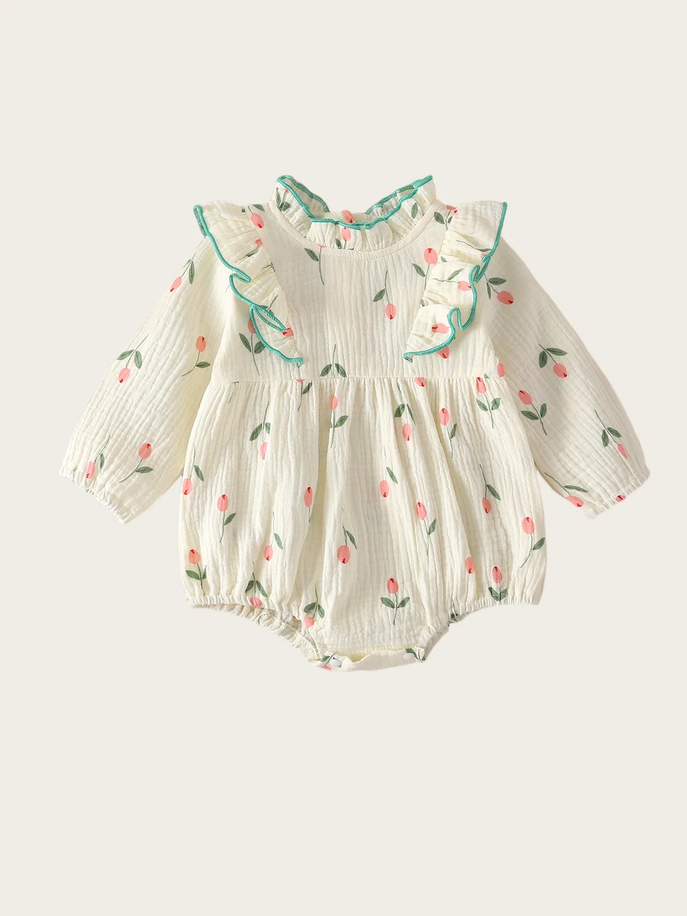 Baby Mädchen Bodys aus Tulpen-Drucken im Rüschendesign für den Herbst