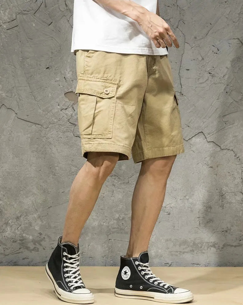 Leichte Herren-Sommershorts aus atmungsaktivem Leinen für Outdoor-Aktivitäten