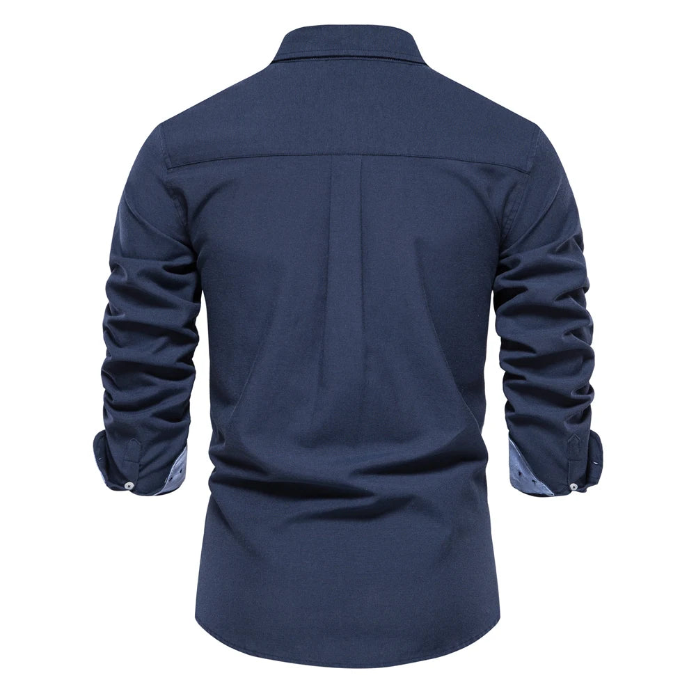 Herren Oxford Hemd aus Baumwolle mit langen Ärmeln für Casual-Look