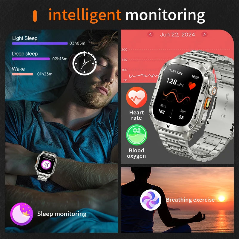 Sport Smartwatch für Erwachsene mit Bluetooth und wasserdichter Taschenlampe