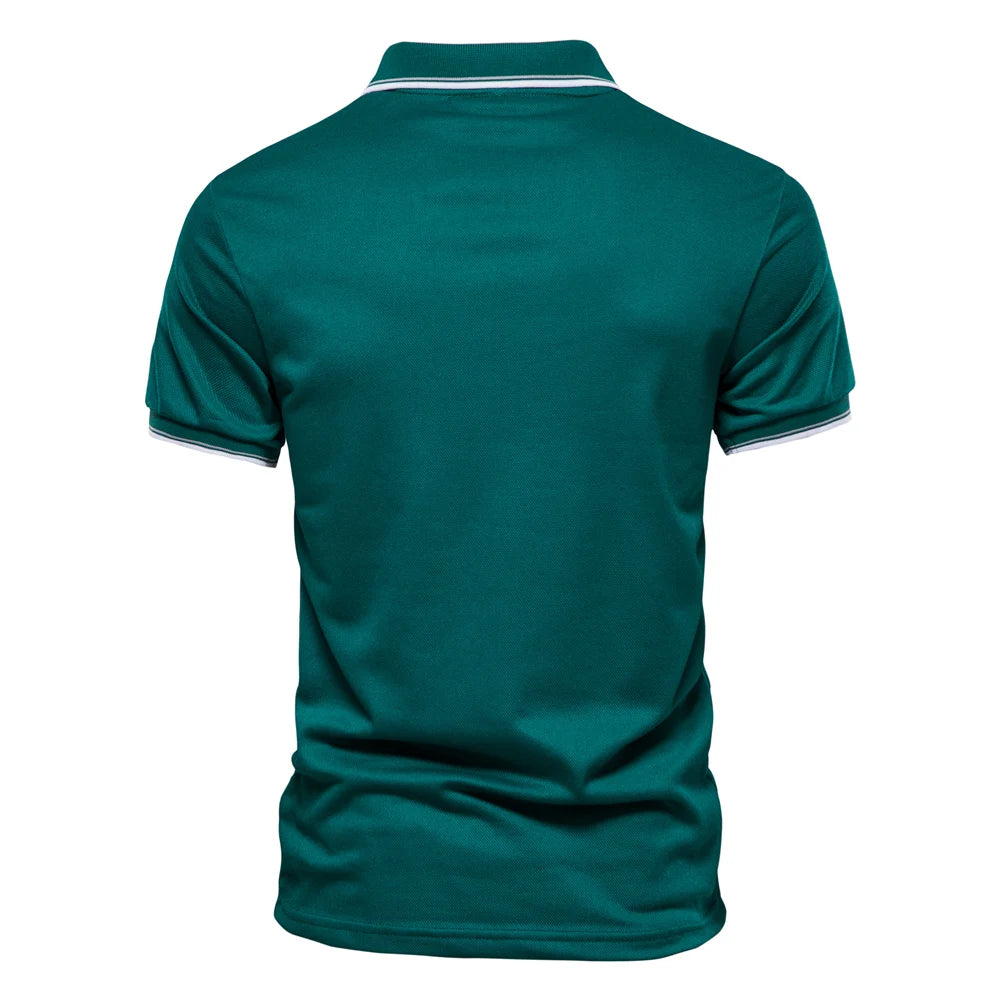 Herren Poloshirt mit V-Ausschnitt im einfarbigen, klassischen Stil