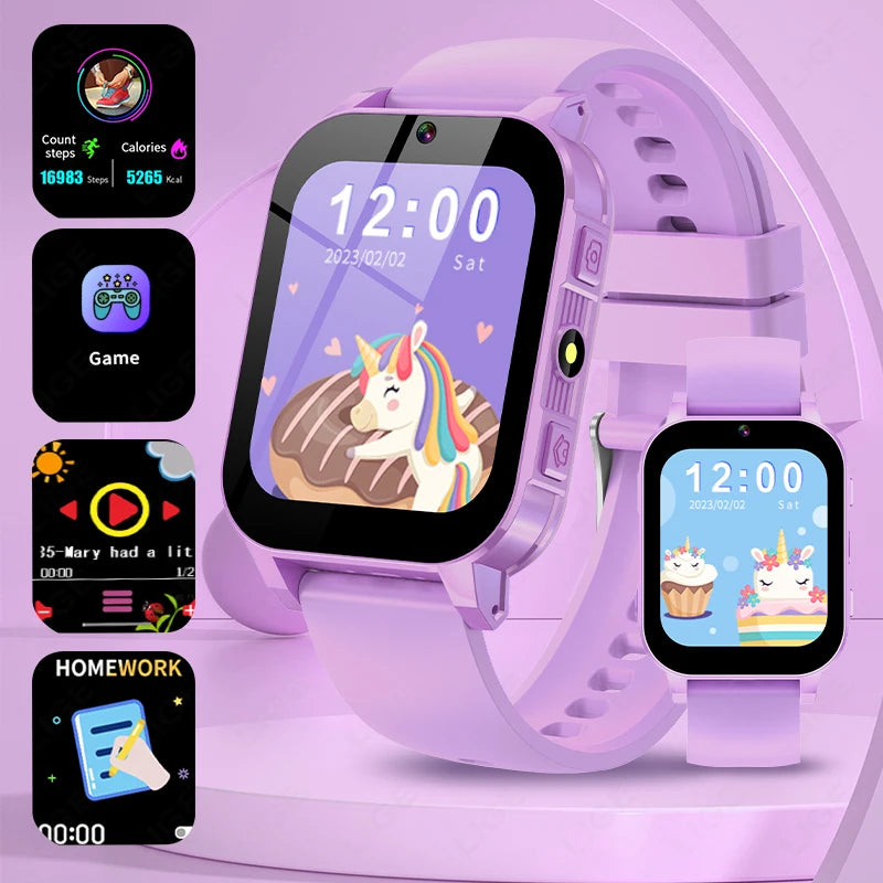 LIGE Neue Kind Kamera Smart Uhr LED Video Aufnahme Studie Karten Geschichte Buch Spiele Kalorien Student Kind Smartwatch Junge Mädchen Geschenk