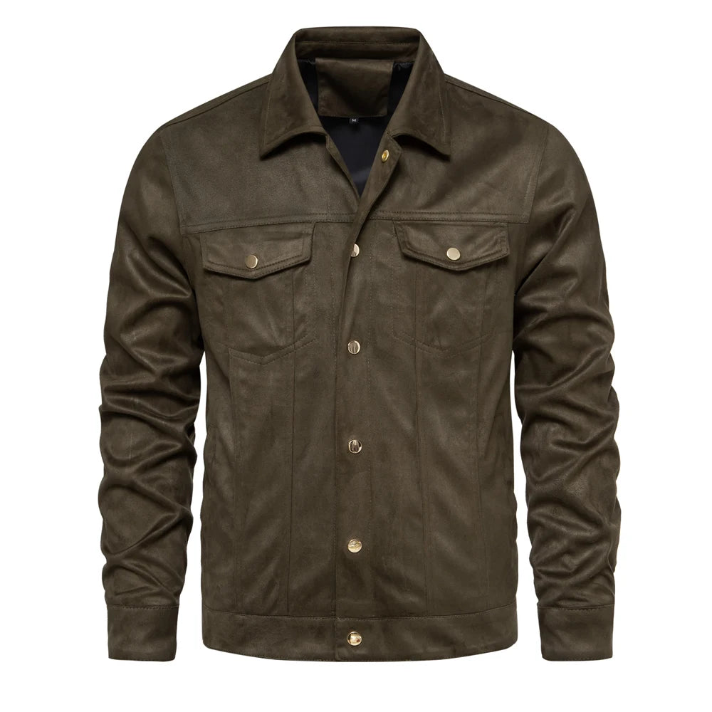 Herbst Winter Wildleder Lederjacke