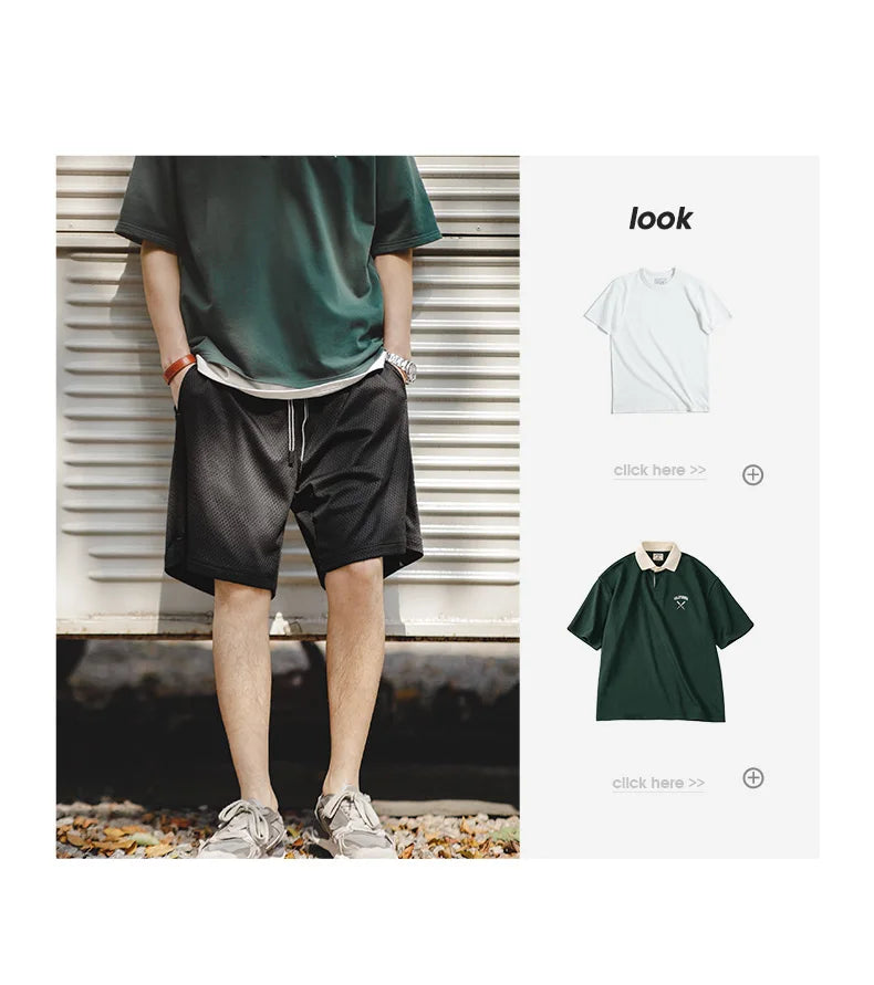 Herren Basketball Shorts aus Mesh für Sommer mit elastischem Bund und Taschen