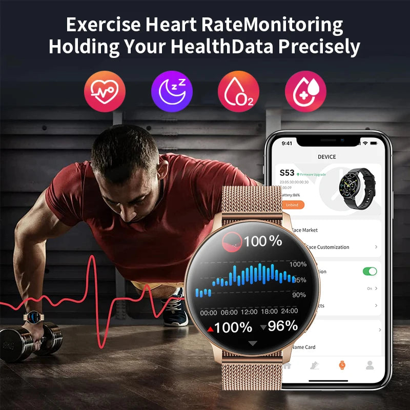 LIGE Neue Smartwatch mit Sprachanruf, 1,39 Zoll HD-Display, Smartwatch, Herzfrequenz-Gesundheitsüberwachung, Sport-Smartwatch für Männer und Frauen 2024