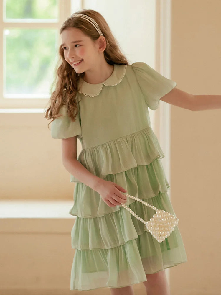 Ärmelloses weißes Sommerkleid für Mädchen mit Blumenmuster – festliches Ballkleid aus Tüll für Hochzeiten und Geburtstagsfeiern