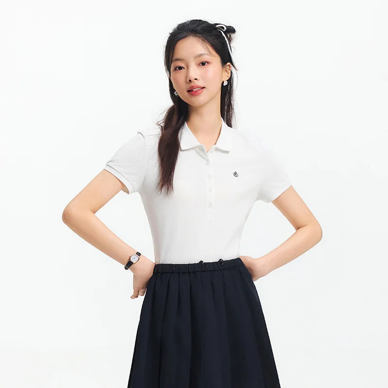 Semir Poloshirt für Damen, schick, kühles Gefühl, antibakteriell, schmale Passform, 2022, neuer Sommer, bestickter Pullover, lässig für den Alltag