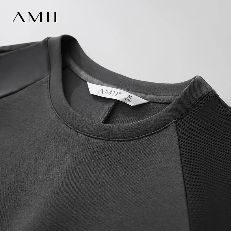 Damen Top im minimalistischen Stil mit O-Ausschnitt und schmaler Passform