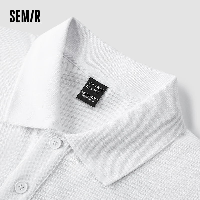 Semir Popeye Collaboration Poloshirt Herren 2025, Sommer, neuer Paar-Stil, übergroßes Polo-Top