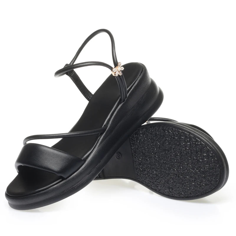 AIYUQI Damen-Sandalen, große Größe, Sommer 2022, neue Keil-Damen-Sandalen, offene Zehen, römische Sandalen