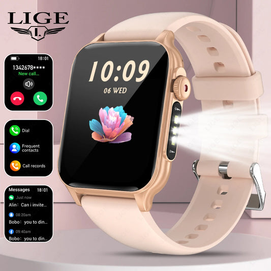 LIGE Neue Smart Watch 1,96 Zoll HD Display Antwort Anruf Nachricht Vorschau DIY Zifferblatt Gesundheitsüberwachung Sport Smartwatch Männer Frauen 2025