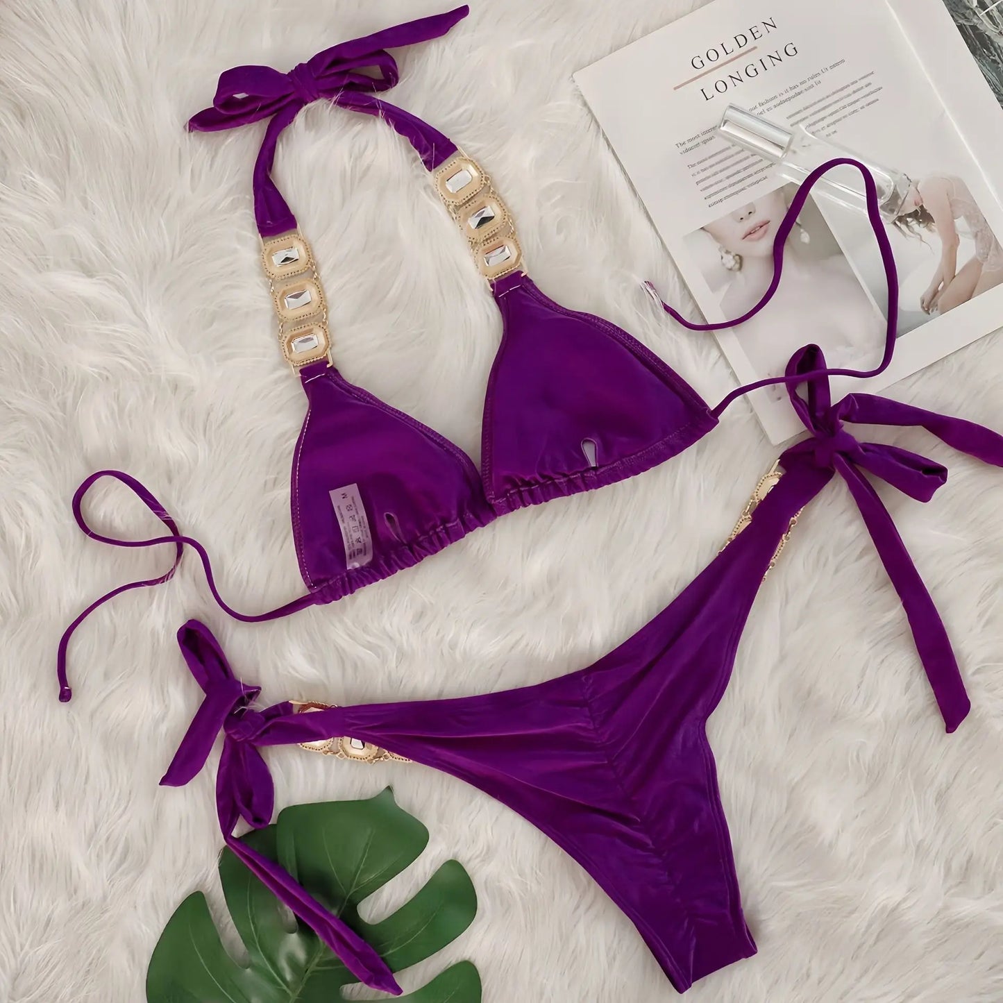 Brauner Push-Up-Bikini im brasilianischen Stil für Damen – ideal für Strand und Pool