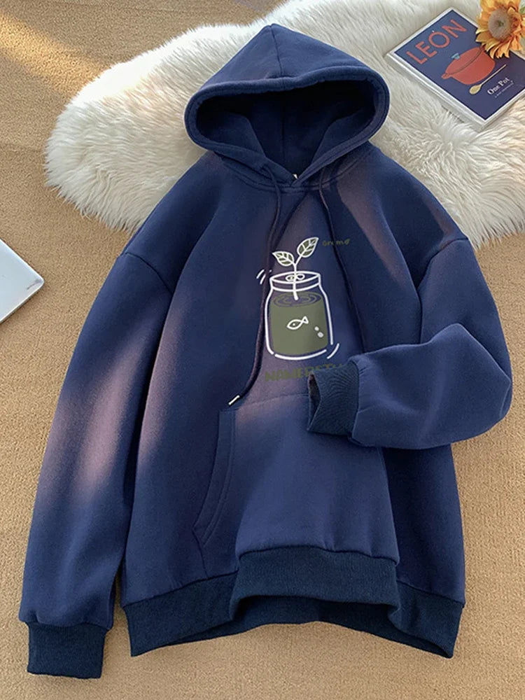 Herren Hoodies mit kawaii Cartoon Grafik im y2k Streetwear Stil