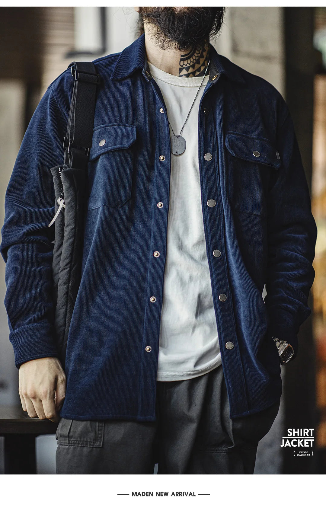 Herren Jacke im Vintage-Stil aus schwerem Strick mit Taschen