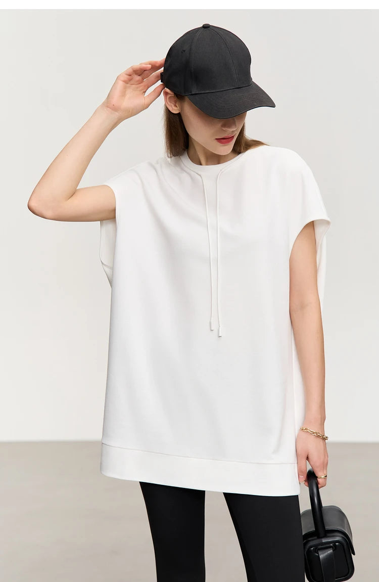 Damen T-Shirt im minimalistischen Stil mit lässigen kurzen Ärmeln